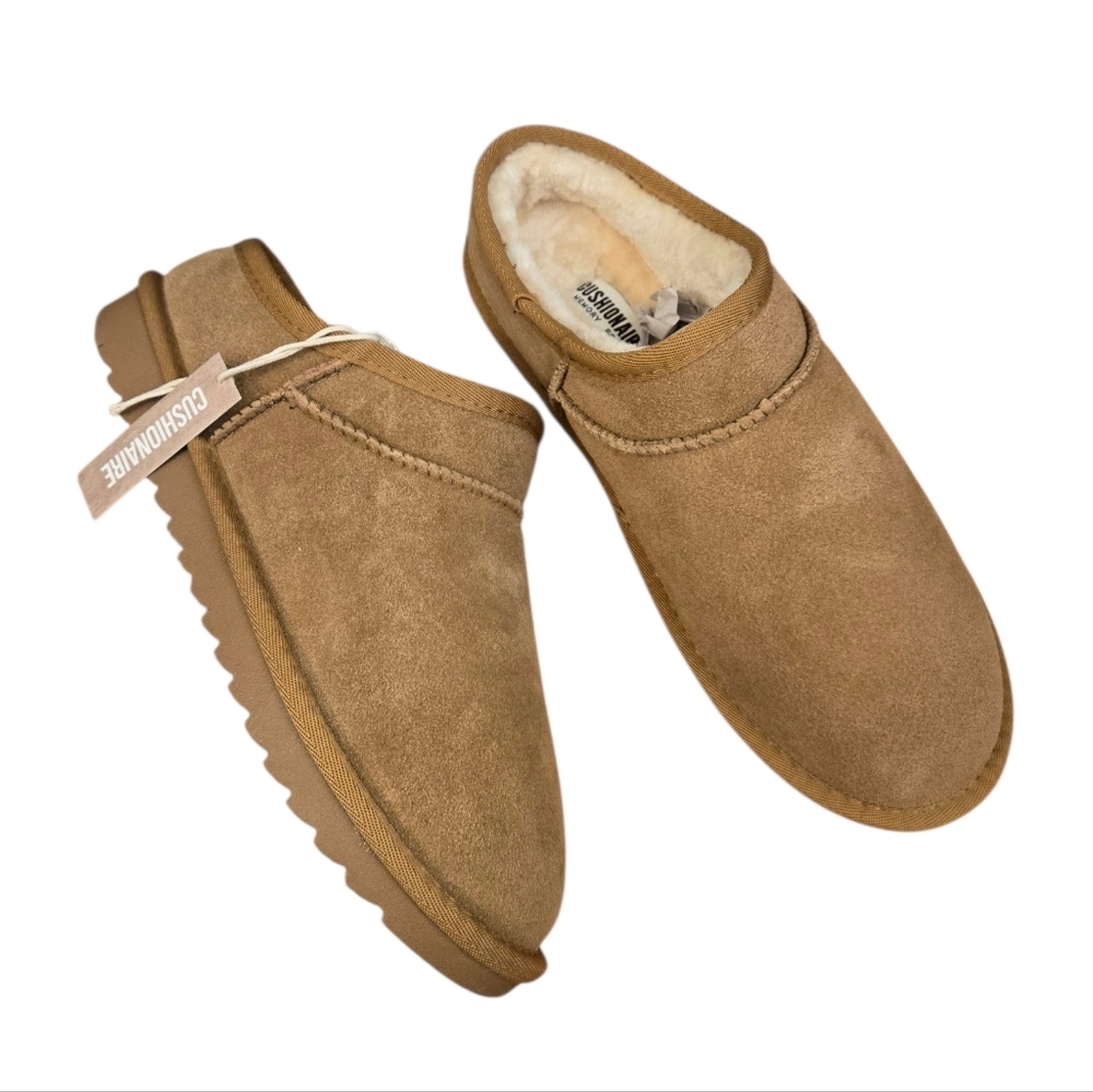 Genuine Suede Tan Mule Slippers
